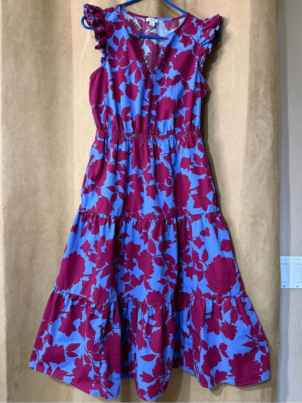 J. Crew floral blue and red Dress